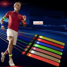 3 Mode Led Flashing 7 Colors Line Pattern Printing Nylon Slap Armband Blet Wirstband Bracelet