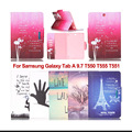 For Samsung Galaxy Tab A 9 7 T550 T555 T551 cases Flower girl Design Leather Case