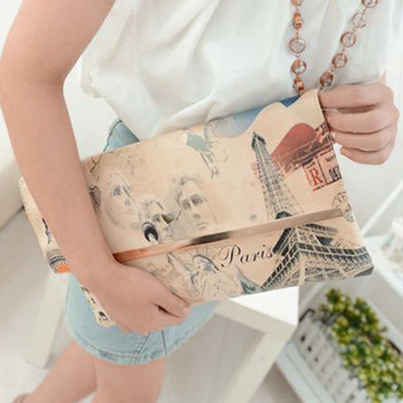 Newest Fashion Personality Women Lady Envelope Graffiti Pattern Handbag Shoulder Purse