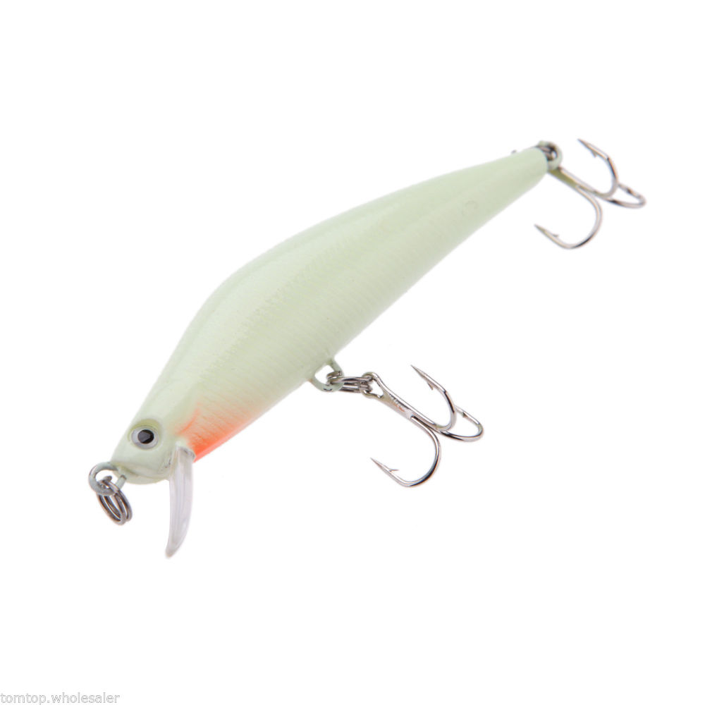 Hard Bait Lure Fish Minnow Fishing Tackle 3D Luminous With Two Triangle Hooks