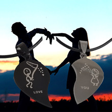 Broken Heart Couple Pendant Necklace Stainless Steel For Lovers’ Love you Fashion Jewelry Valentine’s Day Gifts 2pc/Set N1528