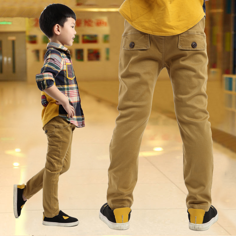 Male child casual pants autumn and winter child trousers plus velvet 2015 children's clothing autumn thickening big boy trousers