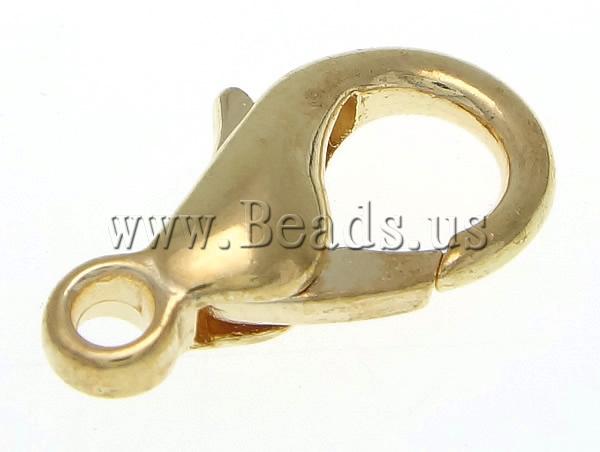 Free shipping!!!Zinc Alloy Lobster Clasp,Lucky, gold color plated, nickel, lead & cadmium free, 9.20x17.80x4.50mm