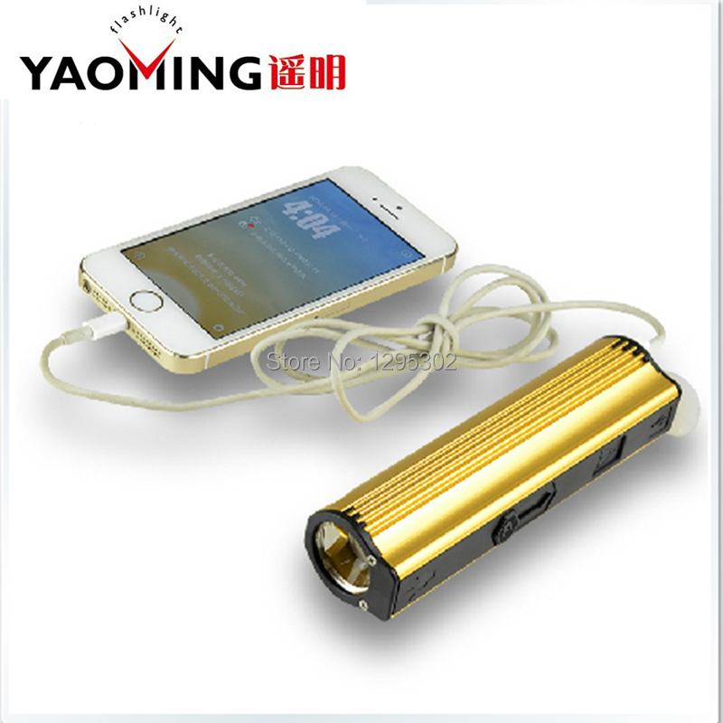 Гаджет  YAOMING CREE Q5 aluminum LED rechargeable flashlight USB power 18650 charger portable led lanterna for iphone free shipping None Свет и освещение
