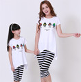 Fashion Matching Mother Daughter Clothes Family Look Four Little Men Top Pant Clothes Parent child Outfit