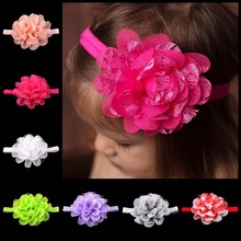 Cute Baby Girl Toddler Headwear Kids Lace Flower Chiffon Elastic Headband Beauty Headwraps Hair Accessories