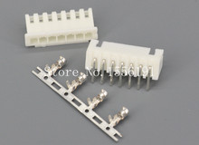 50Sets/Kit XH2.54-7P 7Pin Curved needle spacing 2.54mm connectors Male and Female Plug + terminals