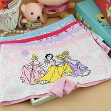 2015 New 2 10T 4Pcs Baby Girls Briefs Fashion Boxer Underwear Kids Cute Cartoon Panties Children