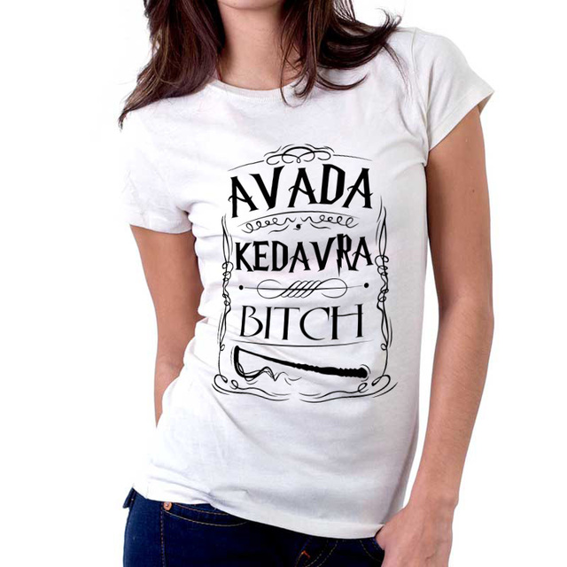 Гарри поттер заклинание Avada Kedavra мастер женщины футболки письмо печать Avada Kedavra рубашки Avada Kedavra футболки