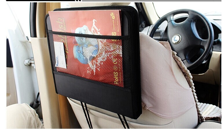 Good Quality Oxford Car Backseat Organizer Bag Foldable Auto Storage Rack Table For Laptop Computer Magazines Car Accesories