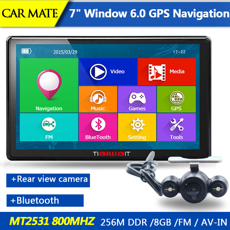2015 New 7 inch HD Car GPS Navigation Capacitive screen DDR 800MHZ BluetoothMTruck vehicle gps Navi
