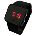 2016 New LED Watches Digital Watch Relogio Square Mirror Face Silicone Band Men Wristwatch Quartz Fashion