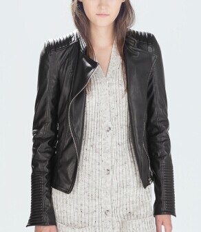 New fashion mandarin collar new 2014 bomber motorcycle leather jackets women supernova brand jaqueta couro za jacket       