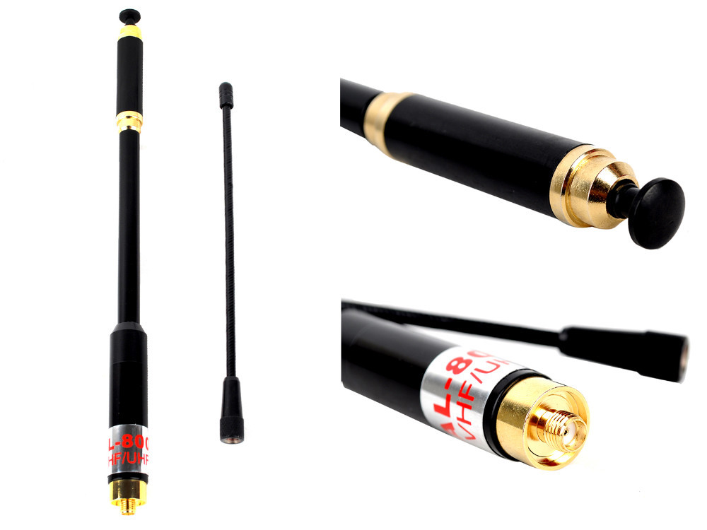 AL-800 SMA-F 144 430MHz UHF VHF Dual Band Telescopic Antenna For Walkie Talkie BAOFENG UV 5R GT-3 UV-5R UV-82 Kenwood Wouxun 1