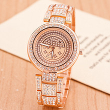 2015 Top Luxury correa de acero mujer reloj de tres capas Dial reloj Rhinestone lleno moda Casual reloj hombres de negocios reloj caliente