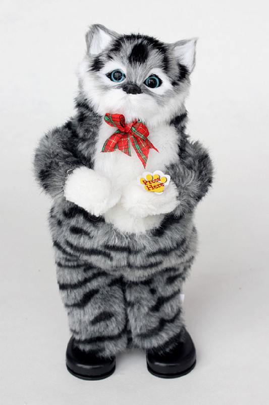 battery operated stuffed cat