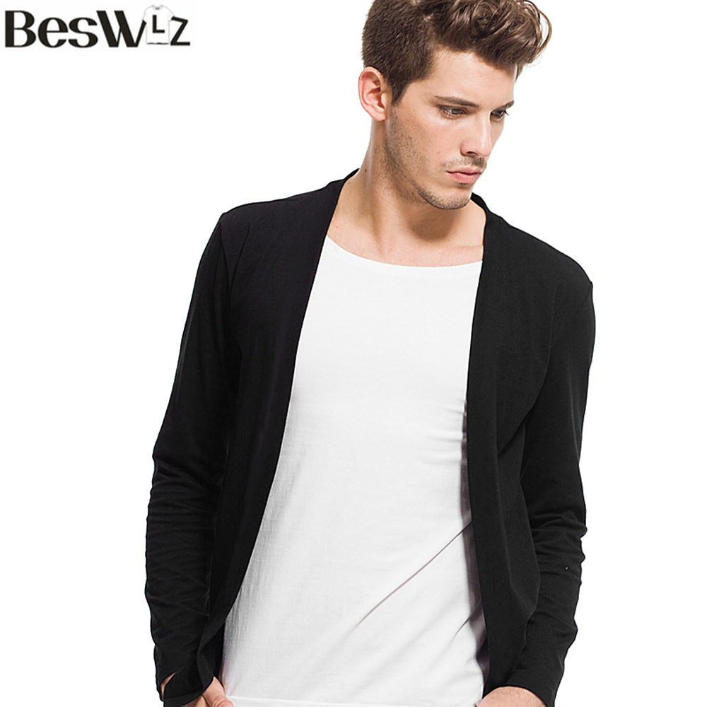 Beswlz Men's Long Sleeve T Shirts False Two Pieces Patchwork Contrast ...