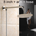 Chrome Finished Ultrathin 8 Brass Shower Head Shower Arm holder 59 Shower Hose