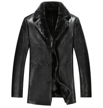 The new 2015 men’s leather coat of cultivate one’s morality, men’s fashion to add flocking leather jacket, M – 3 XL