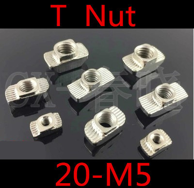 T nut Hammer Head Fasten M5 Connector Nickel Plated for 20 series Slot Groove 6