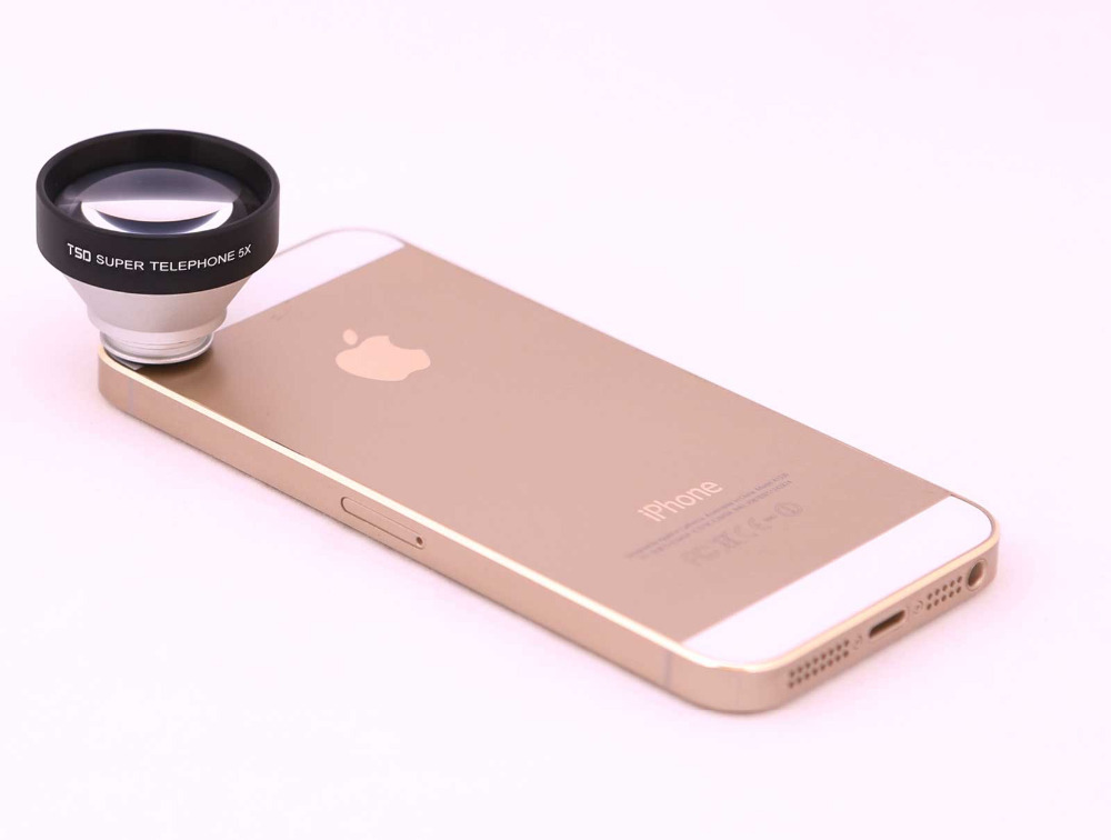 Universal Detachable Clip on Telephoto Lens 5X for Apple iPhone 4 4S 5