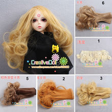 Envío gratis 15 cm corto y rizado 1/3 1/4 1/6 muñeca BJD / SD del pelo / de muñeca de DIY color natrual pelucas peluca de pelo para muñeca BJD