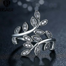 Silver Plated Sparkling LEAVES SILVER RING WITH CUBIC ZIRCONIA for Women Jewelry PA7206