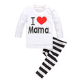 2016 top quality 2pcs set baby boys girls pajams clothing sets kids long sleeve Character letter