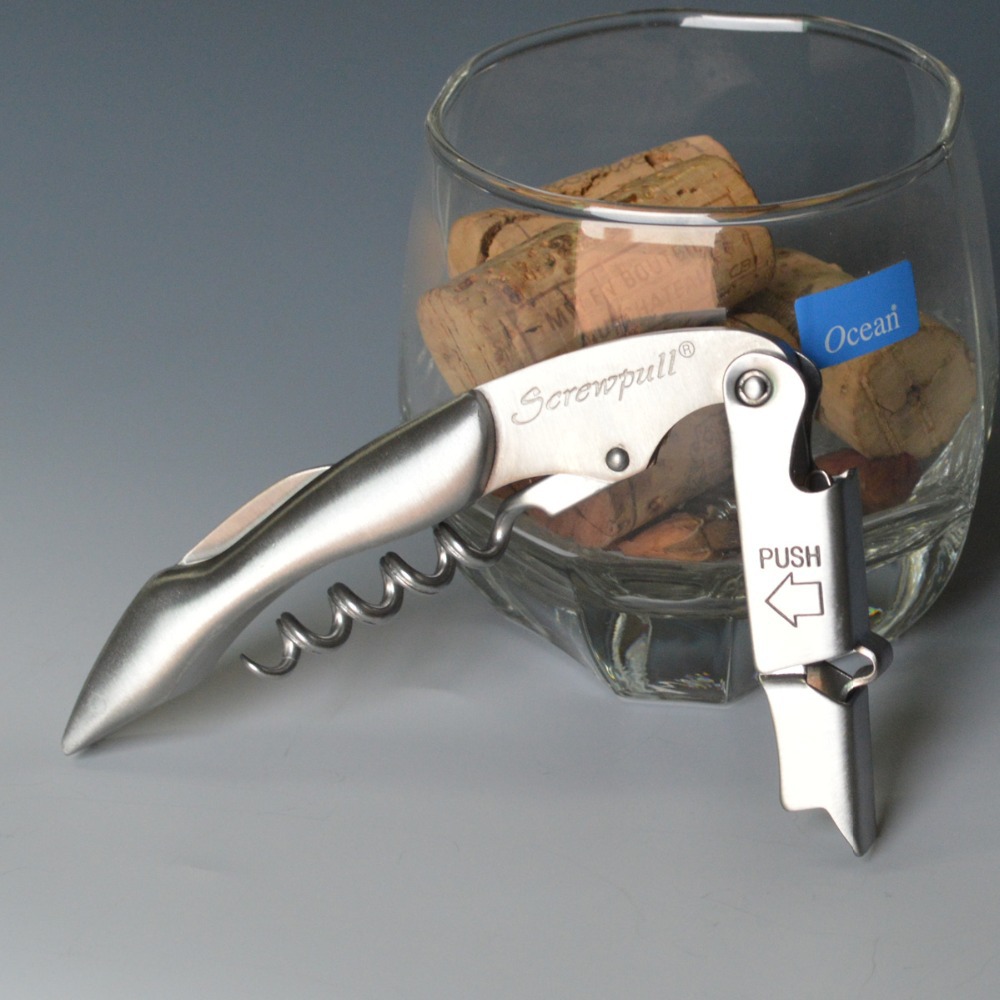 Screwpull Corkscrew with 2 Steps Wine Bottle Opener Made of Stainless