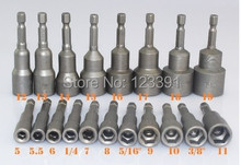 Envío gratis 5 unids/set H12mm * 65 mm 40 Crv por hexágono, magnética mangas eléctrica sockets 65 mm longitud 1/4 » mango hexagonal