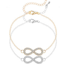 Famous Brand CZ Infinity 8 Bracelet Everyday Simple Infinity BFF Bangle Friendship Best friend Min 1pc Women Jewelry