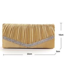 2015 New Ladies Evening Bags Ruched Crystal Women s Clutches With Shoulder Chain Diamonds For Wedding