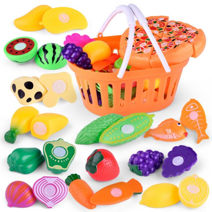 1 Set Children Kids Girl Role Play Toy Simulation Fruit Vegetables Gift Fun Game 