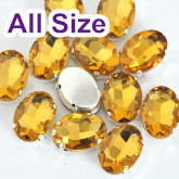 Topaz Oval Sew On Rhinestone with Claw 