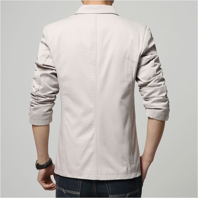 2015 Autumn Comfortable Cotton Blazers Men Two Buttons Solid Design Casual Blaser Jacket Blazer Masculino Slim Black grey khaki3