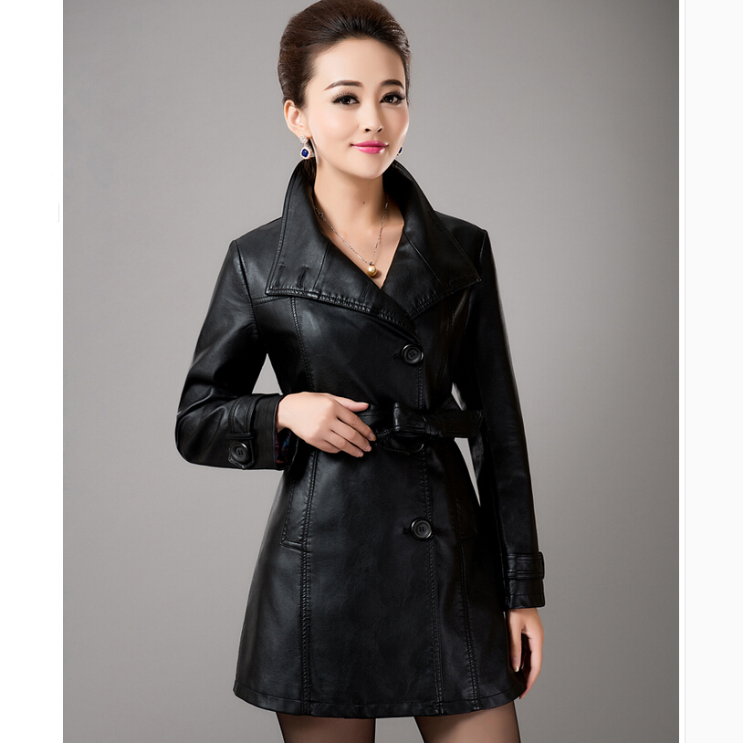 Womens Long Leather Jacket