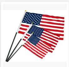 100pcs/lot 14*21CM USA Flag hand wave American flag Family/Office Decoration/Activity/parade/Festival/brazil world cup flag