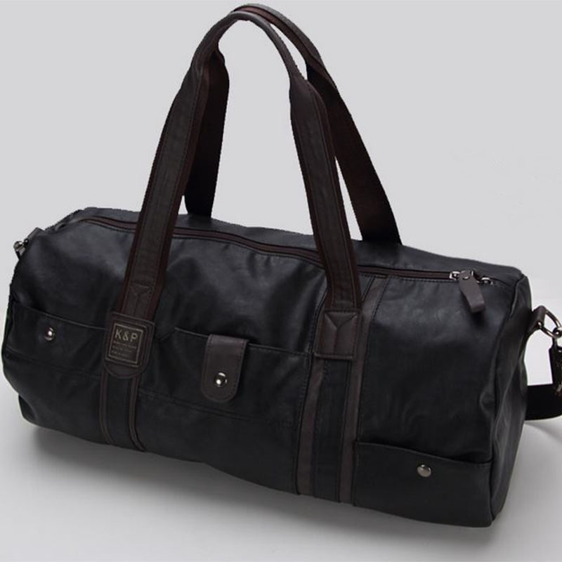 high quality brand men leather travel bag men&#39;s vintage duffel bag large capacity gym bag ...