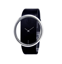 2015 Charming New arrivla Women Leather Transparent Dial Succinct Sport Quartz Watch Gift Wristwatch For Women
