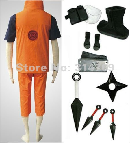 Free Shipping,Naruto Cosplay Costume-  Shippuden Uzumaki Summer Wear Costume Set,Halloween / Party Cosplay