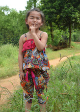 Free Shipping 2015 Summer New Children Clothing Sets Baby Girls Spaghetti Strap Top Twinset Harem Pants