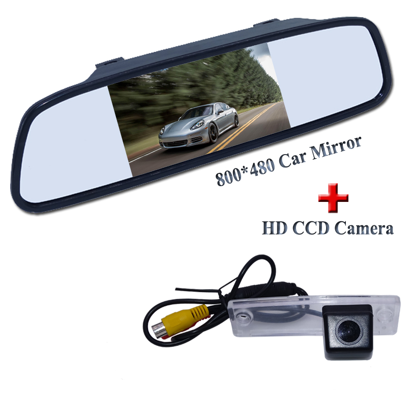 For Toyota Fortuner car auto backup HD colorful night vision rear view camera+ 4.3 inch mirror screen display mirror monitor