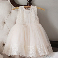 Girl Dress Lace Princess Vestidos Sleeveless Children Clothing Baby Girls Clothes