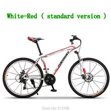 Christmas Gift Standard Version-White Red MTB / 26inch Unisex Mountain bicycle complete 21-Speed bikes