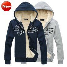 Men Winter Warm Thicken Hooded Hoodies Sherpa Lined Jacket Blazer Short Coat Outerwear College Varsity Baseball Stiched Letters