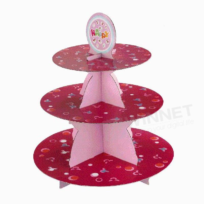 Party Birthday 3 Tier Cupcake Cake Muffin Stand