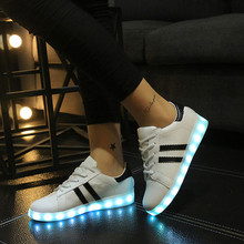 Led shoe female luminous breathable women’s USB charge colorful lights Noctilucent casual Shoes For Adults F0190