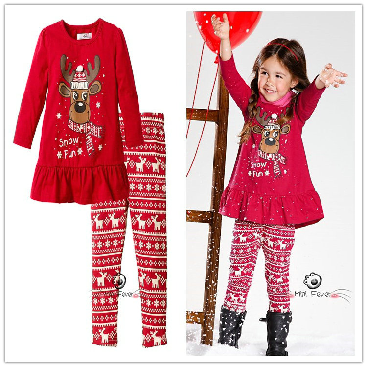 wholesale 5set/lot gril's clothes ,christmas mini dress leggings 2pcs set baby clothes ,christmas kids clothes set