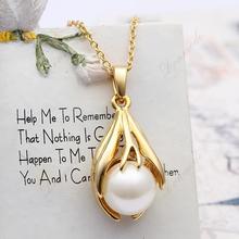 Free shipping Fashion jewlery Wholesale 18K Gold Plating Pearl Grace Wedding Pendants Necklace Accessories N593