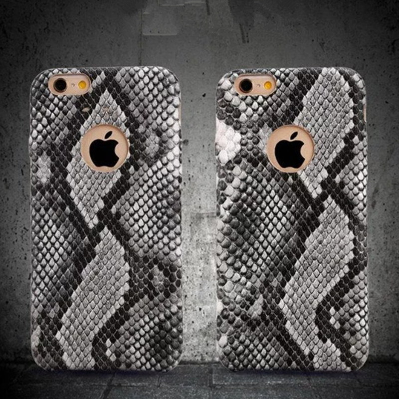 Vintage Python Snake Style PU Leather Plastic Case for iPhone 6 Plus Luxury Fashion Phone Cover